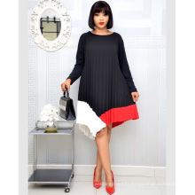 Summer Black Print Polka Dot Long Sleeve Chiffon Women Mini Casual Dresses